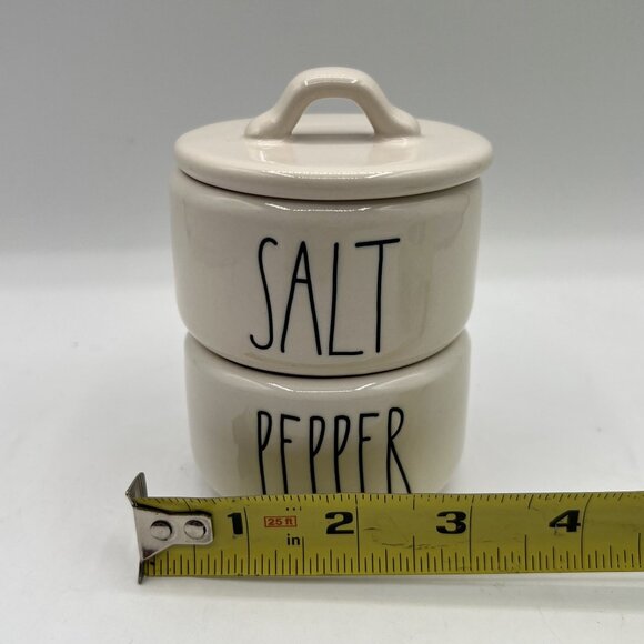 Rae Dunn by Magenta NEW Salt & Pepper Stacking Cellar Set Artisan Collection - Picture 7 of 8